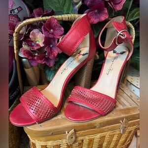 Penny Loves Kenny Vibrant Red Cut-Out Heels